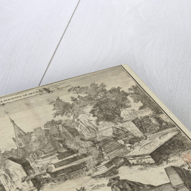 Grieving people on the Portuguese-Jewish cemetery Beth Haim at Ouderkerk The Netherlands by Romeyn de Hooghe