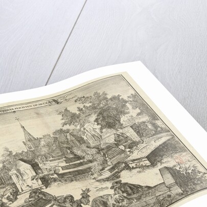 Grieving people on the Portuguese-Jewish cemetery Beth Haim at Ouderkerk The Netherlands by Romeyn de Hooghe