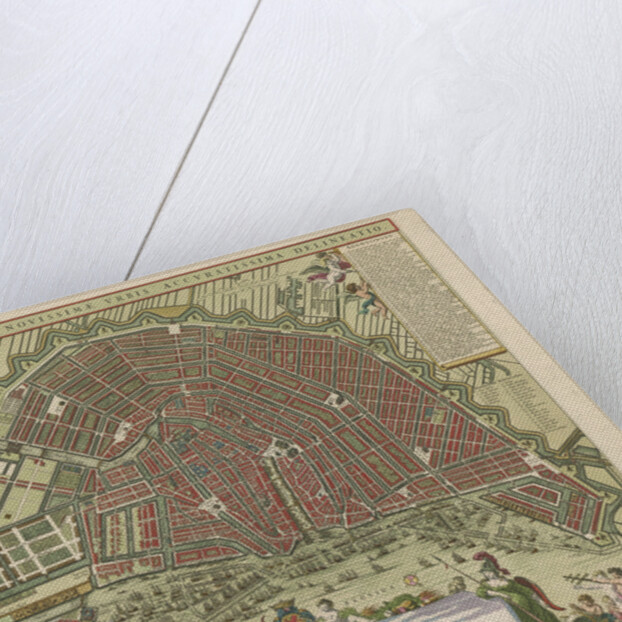 Hand-colored Map of Amsterdam by Nicolaes Visscher I