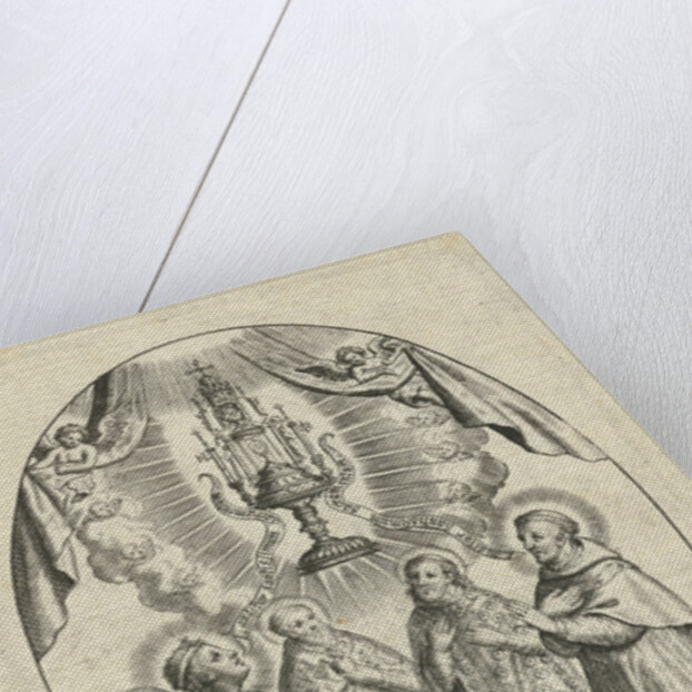Archangel Michael and saints under a monstrance by Helena van Mechelen