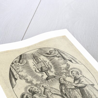 Archangel Michael and saints under a monstrance by Helena van Mechelen