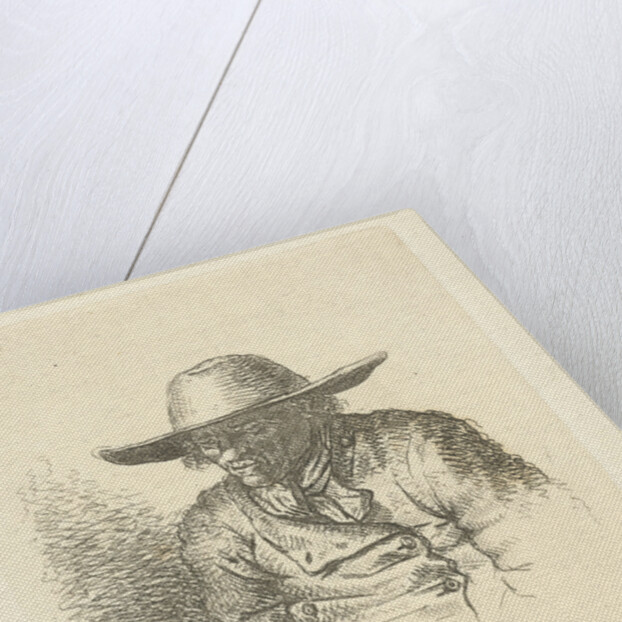 Man with hat with wide brim by Anthonie Willem Hendrik Nolthenius de Man