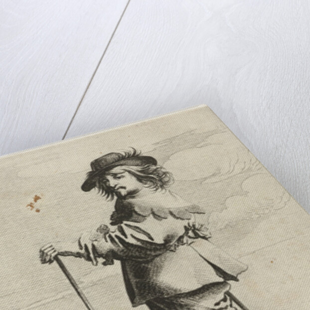 Standing man with stick by Pieter Nolpe