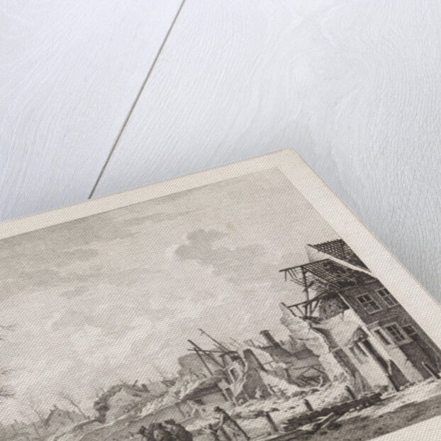 View Rapenburg Leiden after the gunpowder disaster of January 12 by Leendert Overbeek