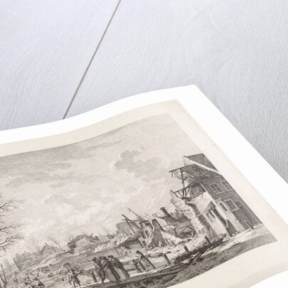 View Rapenburg Leiden after the gunpowder disaster of January 12 by Leendert Overbeek