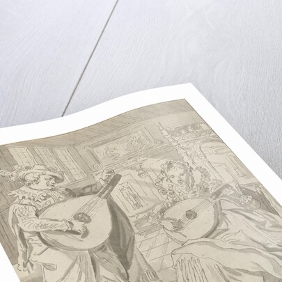 Lute playing lord and lady by Bernhard Schreuder