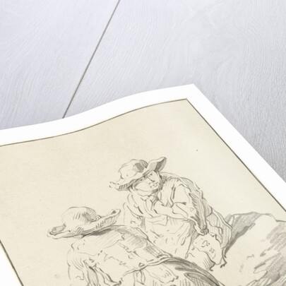 Two boys sitting on the floor by Pieter van Bloemen