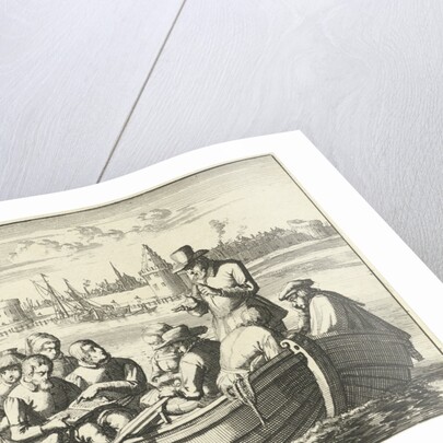 Pieter Pietersz. Bekjen preaches eight people in a rowing boat on the Amstel by Anonymous