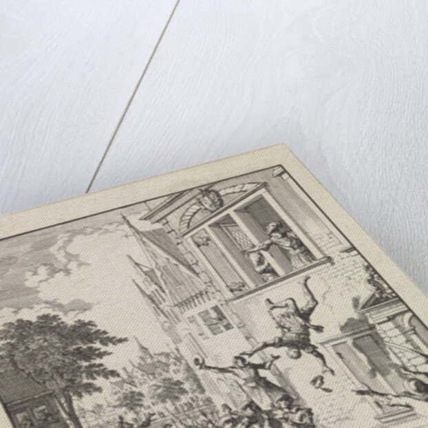 Wolfert van Borselen thrown out the window and killed in Delft The Netherlands by Jan Luyken