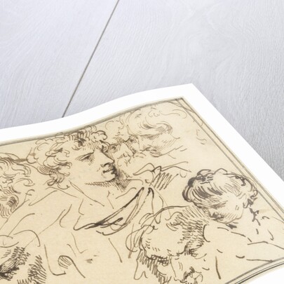 Study Sheet with ten heads by Jacob de Wit