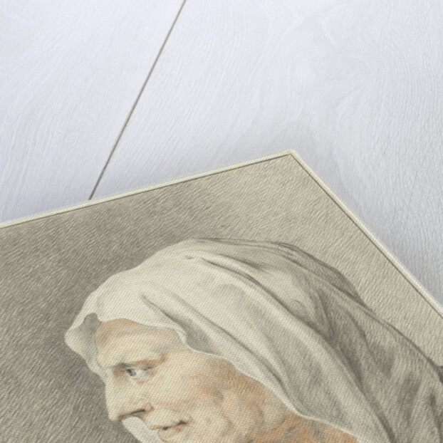 Head of old woman with headscarf by Jean Bernard