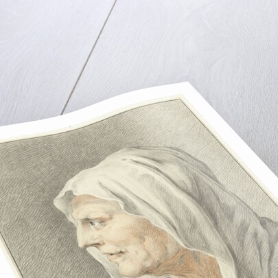 Head of old woman with headscarf by Jean Bernard