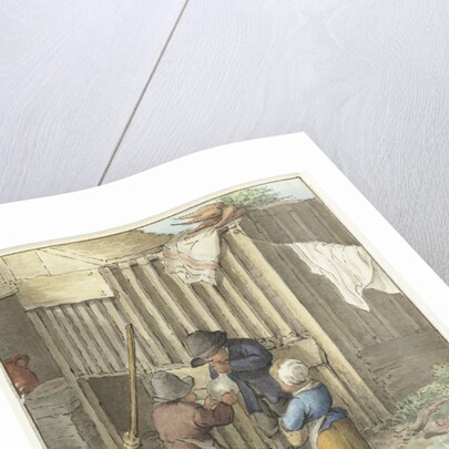 Three children playing with a pig's bladder by Jean Bernard