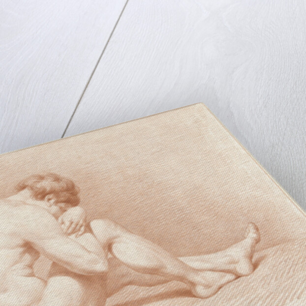 Seated male nude by Jacob Willemz. de Vos