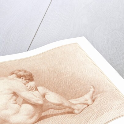 Seated male nude by Jacob Willemz. de Vos