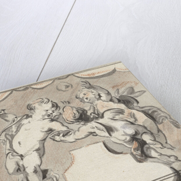 Three floating putti by Jacob de Wit
