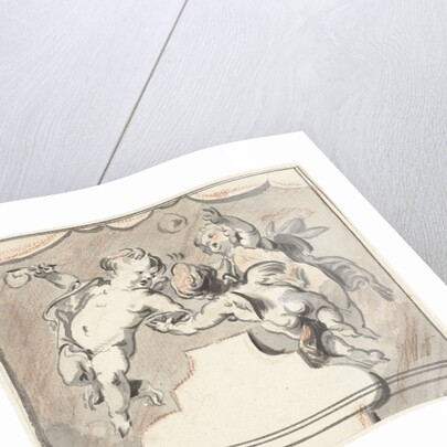 Three floating putti by Jacob de Wit