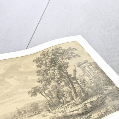 Italian landscape with ruins by Johann Heinrich Müntz