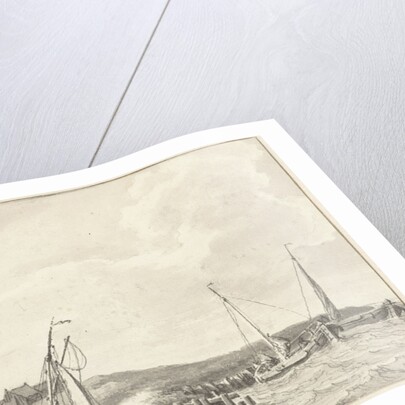 Boats at a dike by Tako Hajo Jelgersma