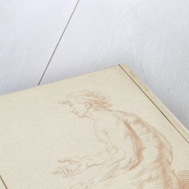 Study of seated male nude by Louis Fabritius Dubourg