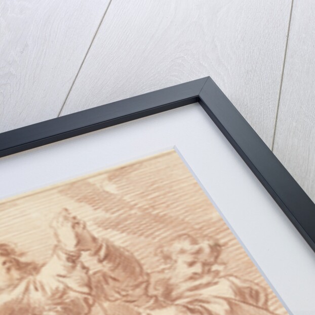 Aaron and Hur struts Moses' hands during the struggle of the people of Israel against the Amalekites Biblical scene by Anonymous