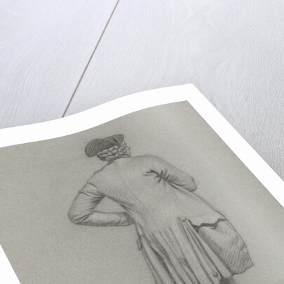 Standing man seen from the back by Jordanus Hoorn