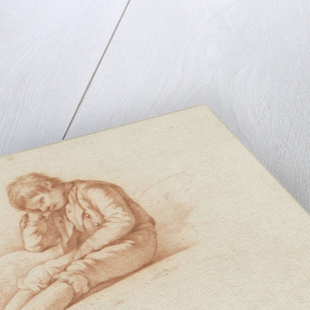 Sitting boy with arms under head by Abraham Johannes Ruytenschildt