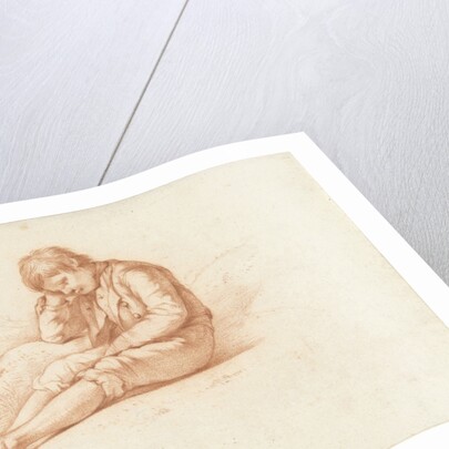 Sitting boy with arms under head by Abraham Johannes Ruytenschildt