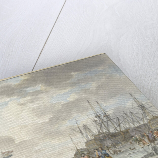 Frost Fair on a Frozen River with Ships by Hendrik Kobell