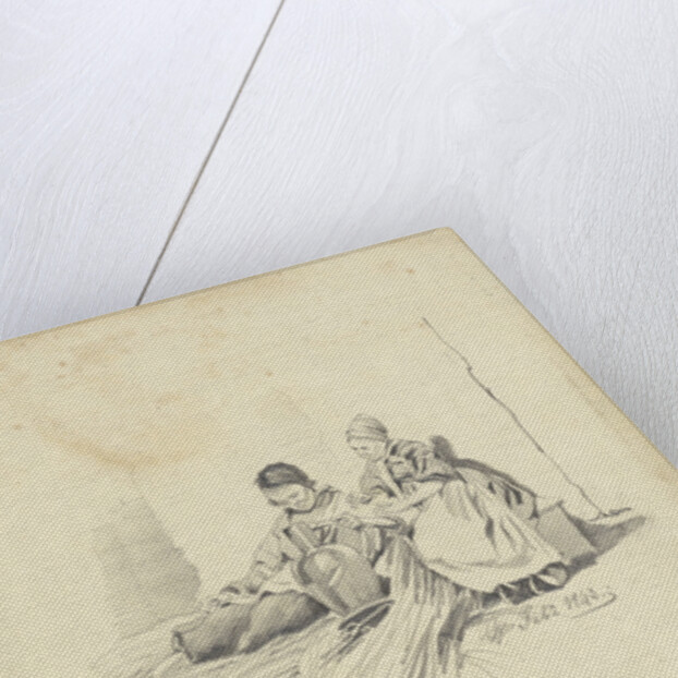 Two studies of a boy and girl with jug by Pieter van Loon