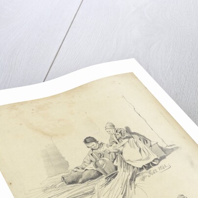 Two studies of a boy and girl with jug by Pieter van Loon