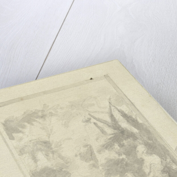 Design for a hall piece: boy and girl with flower basket by Dionys van Nijmegen