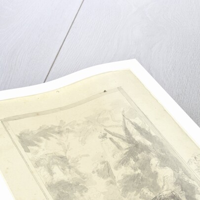 Design for a hall piece: boy and girl with flower basket by Dionys van Nijmegen