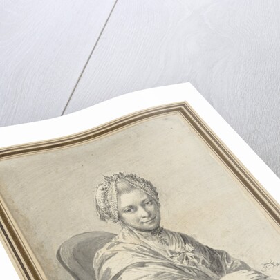 Portrait of a Young Woman with a dog by Franciscus Xaverius Xavery