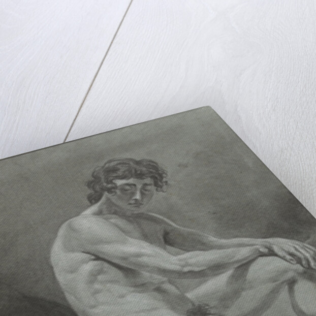 Seated male nude by Hendrik Lageman