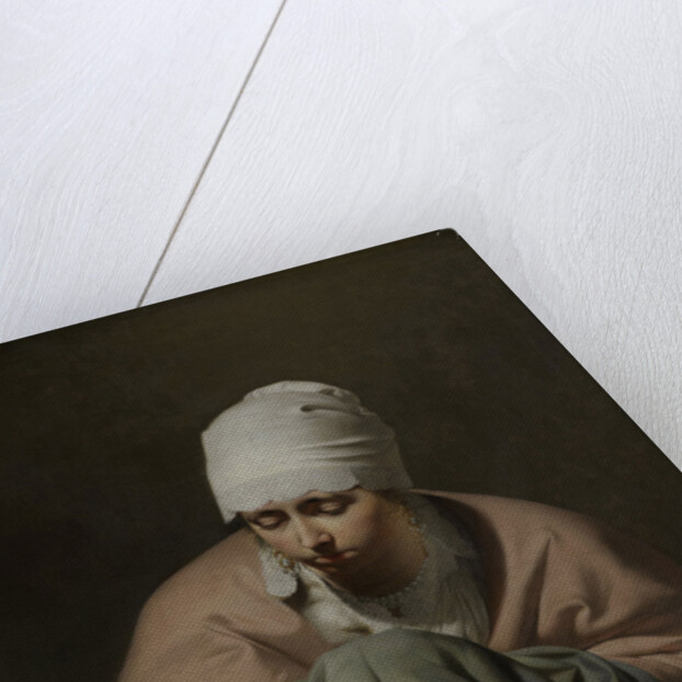 A Young Woman Warming her Hands over a Brazier: Allegory of Winter by Caesar Boëtius van Everdingen