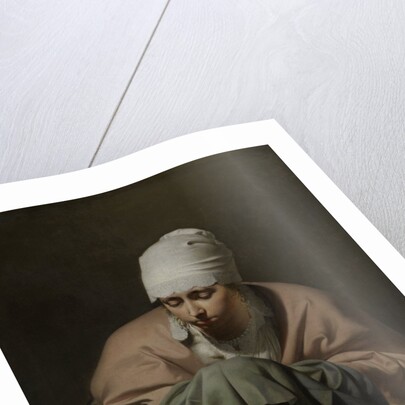 A Young Woman Warming her Hands over a Brazier: Allegory of Winter by Caesar Boëtius van Everdingen