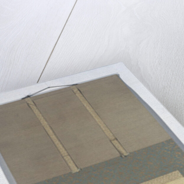 A man looks out the window at the moon by Kishi Ganku