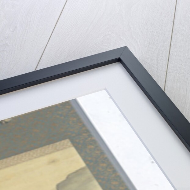 A man looks out the window at the moon by Kishi Ganku