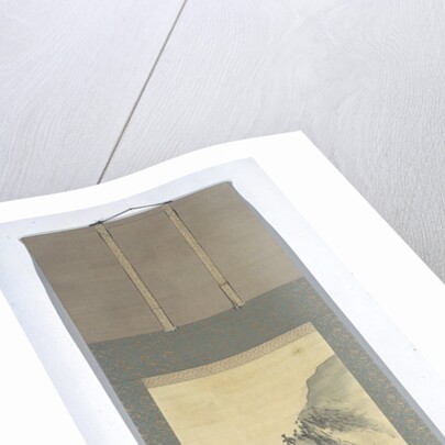 A man looks out the window at the moon by Kishi Ganku