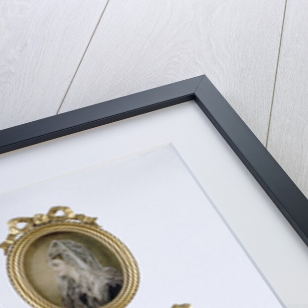 Painting depicting a girl with flower basket by Anonymous