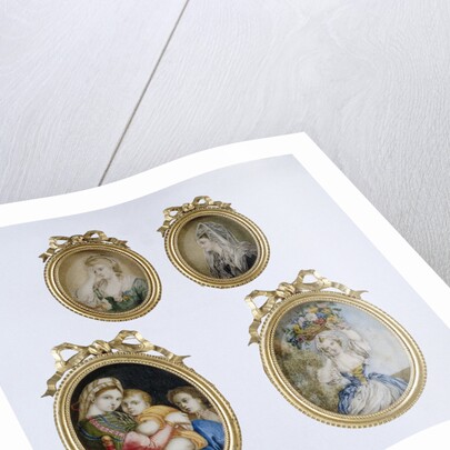 Painting depicting a girl with flower basket by Anonymous