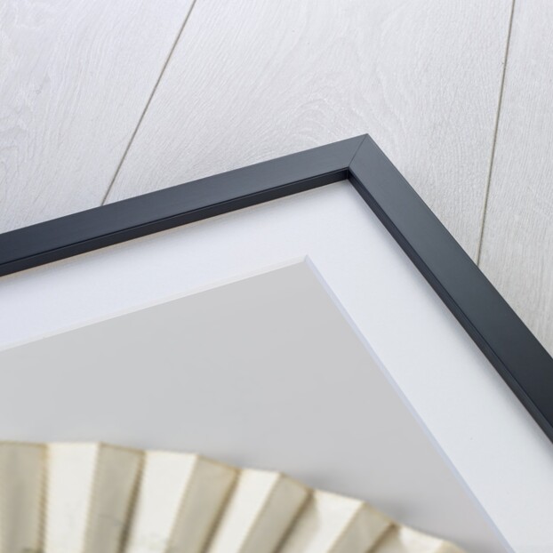 Folding fan with double sheet of white satin painted with oil on which we see a scene of five people dressed as 17th century musketeers by Anonymous