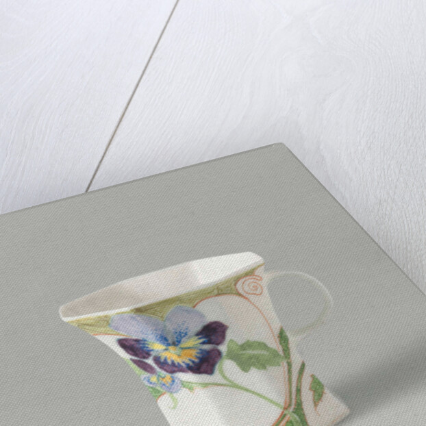 Cup, part of a set, painted with violins by C.W.J. 't Hart