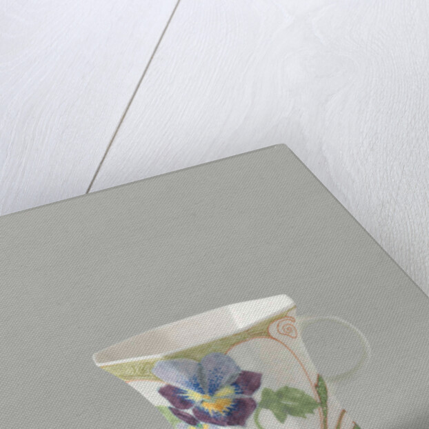 Cup, part of a set, painted with violins by C.W.J. 't Hart