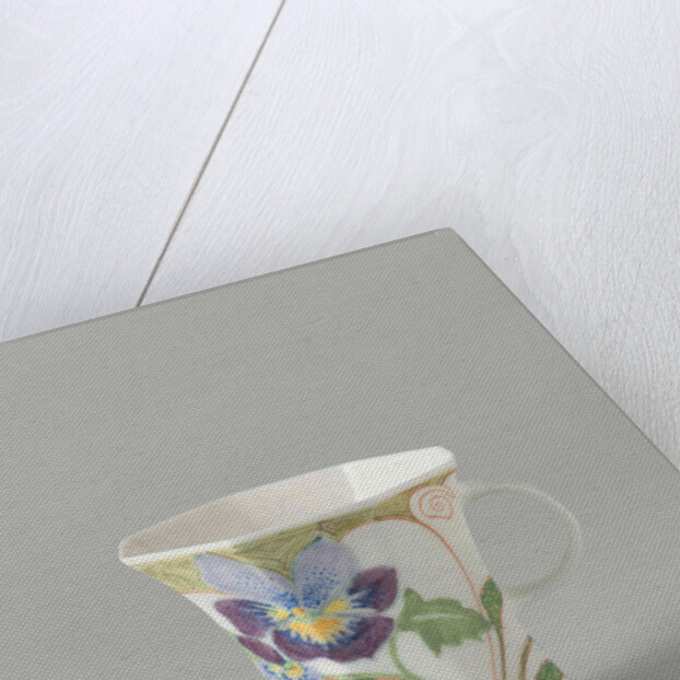 Cup, part of a set, painted with violins by C.W.J. 't Hart