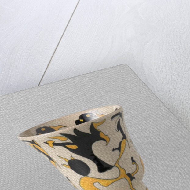 Vase, cup-shaped, with decor in black and yellow by Albert Peters