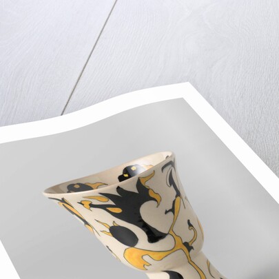 Vase, cup-shaped, with decor in black and yellow by Albert Peters