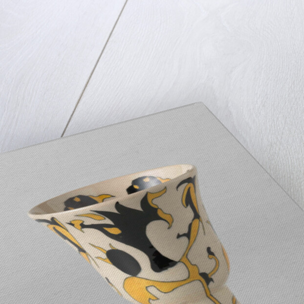 Vase, cup-shaped, with decor in black and yellow by Albert Peters