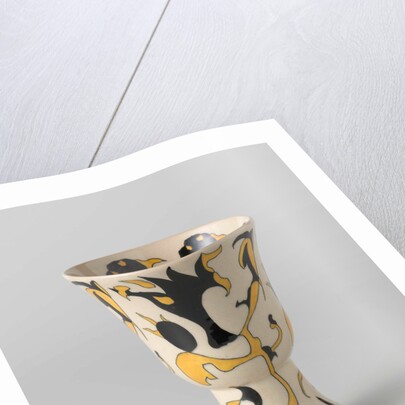 Vase, cup-shaped, with decor in black and yellow by Albert Peters